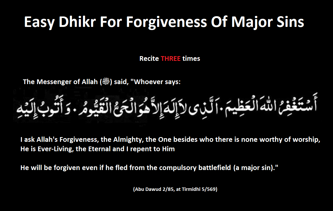 Easy Dhikr For Major Sins Forgiveness Duas Revival Mercy Of Allah